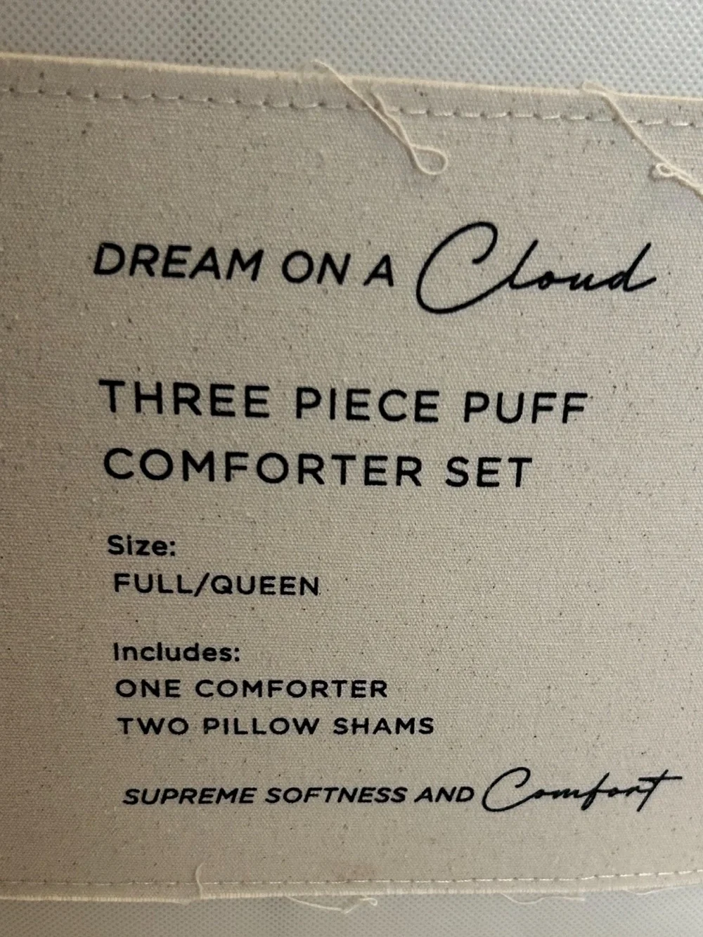 Sixth Street Loft Cream 3 Piece Comforter Set 90”x90”